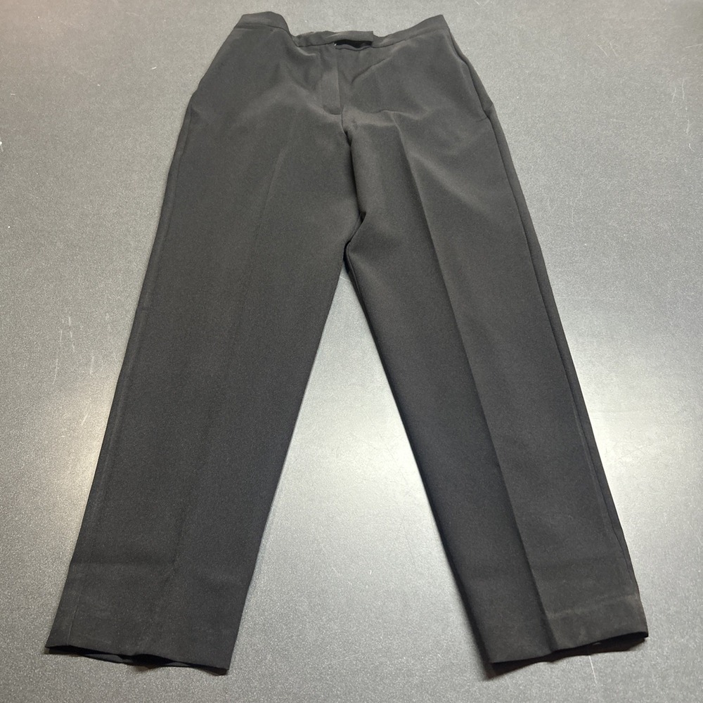 Womens Larry Levine Black Trousers Size 12P Career Wear Vintage Classic